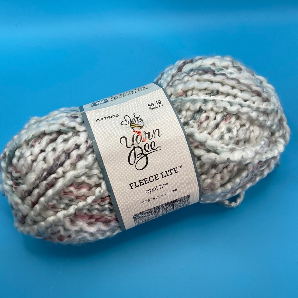Yarn Bee Fleece Lite Yarn‎ Opal Fire Multi Color Bulky Textured 5oz 110 Yards